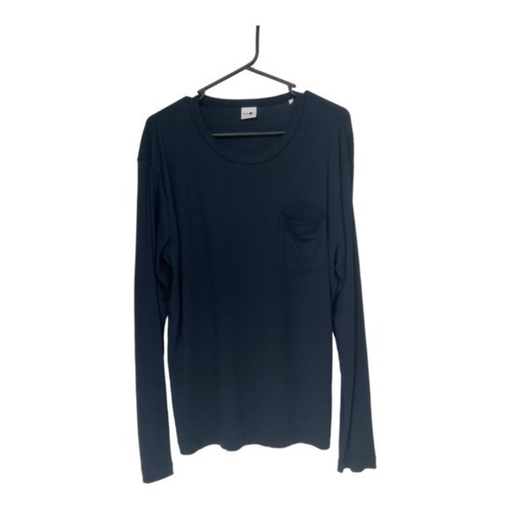 NN07 Arnold Navy Blue Cotton Long Sleeve Chest Pocket T-Shirt Size M NWOT‎